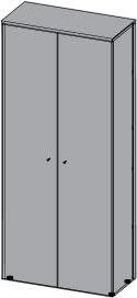 Шкаф 206 с гардеробными дверями (900х420х2062)